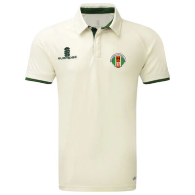 Junior Ergo Cricket Shirt - Short Sleeve : Green Trim Thumbnail