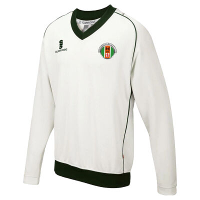 Junior Curve Cricket Jumper : Green Trim Thumbnail